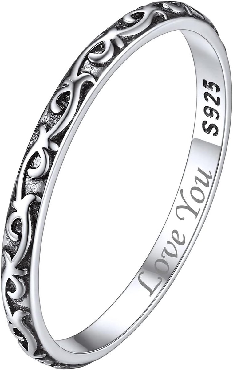 925 Sterling zilveren Keltische Knoop Patroon Ring voor Vrouwen Maat 5-12 Hoogglans Poolse 2mm Brede Band Minimalistische Sieraden (met Geschenkdoos)