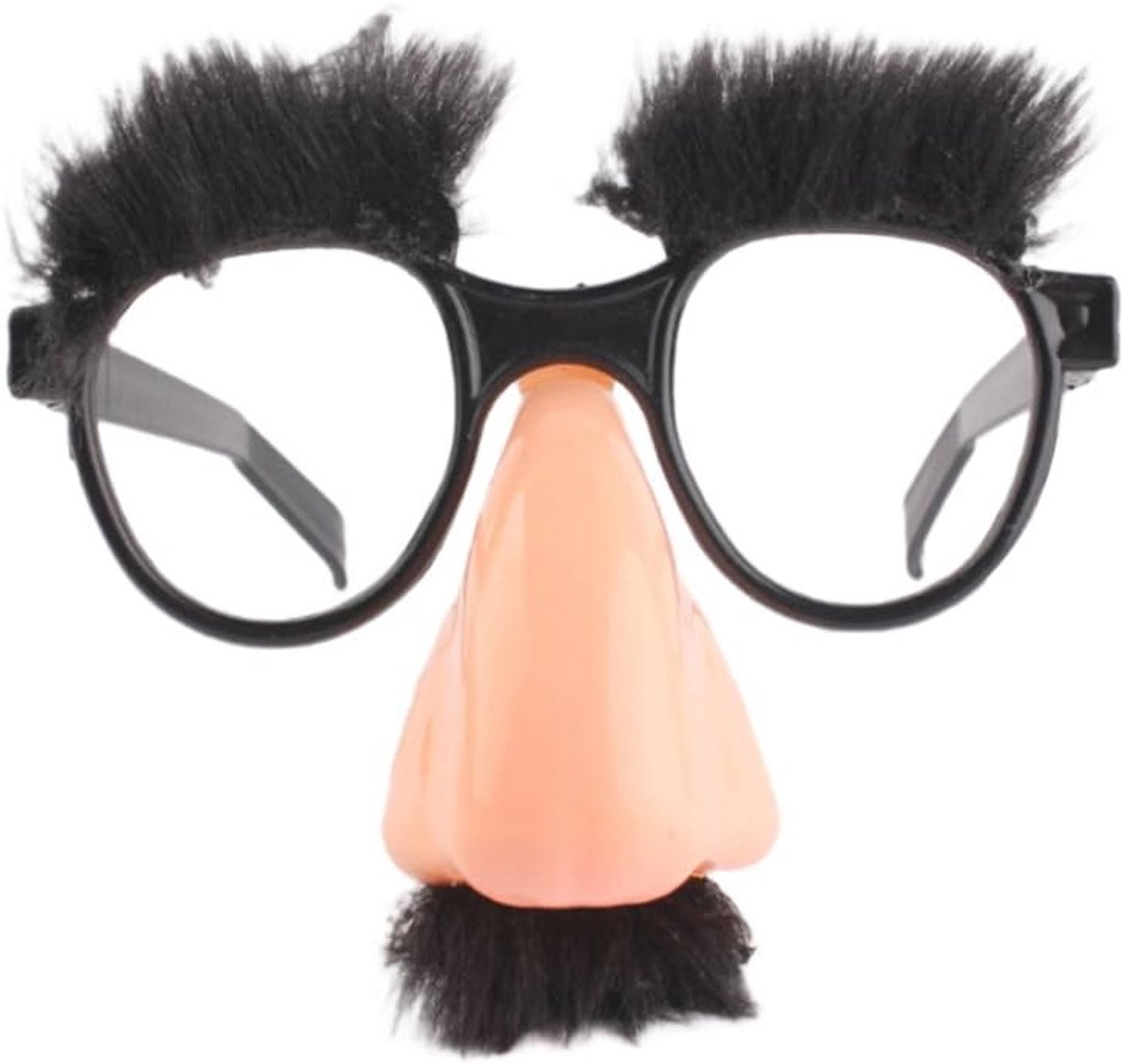 glazen, grappige bril met grote, wenkbrauw, snoor, prankgereedschap, feestgunst