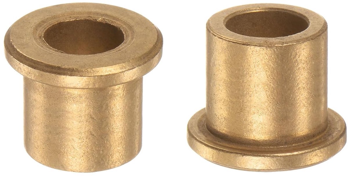 2-delige Flenslager Moer 12 mm Boring 18 mm OD 20 mm Lengte 3 mm Flensdikte Brons Douwel Zelfsmerende Ringen Moer voor Industrieel Apparatuur