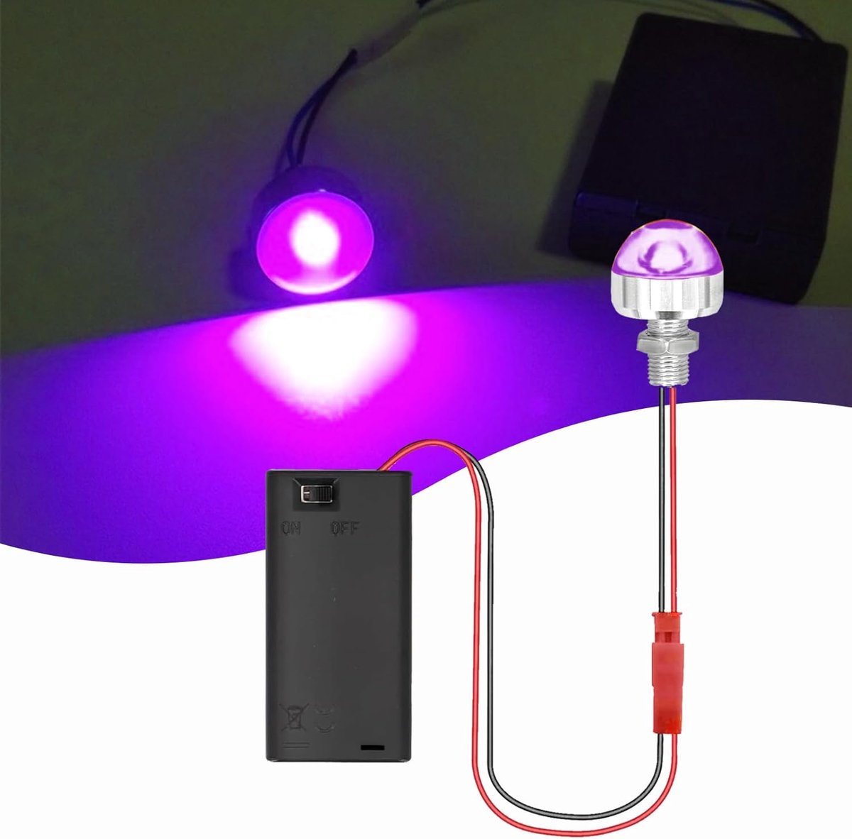 mini led-licht optioneel rood/geel/blauw/groen/paars/wit met AA-batterijhouder en schakelaar, micro led klein kerststallicht voor doe-het-zelf led-modelbouw kabouter microhuis