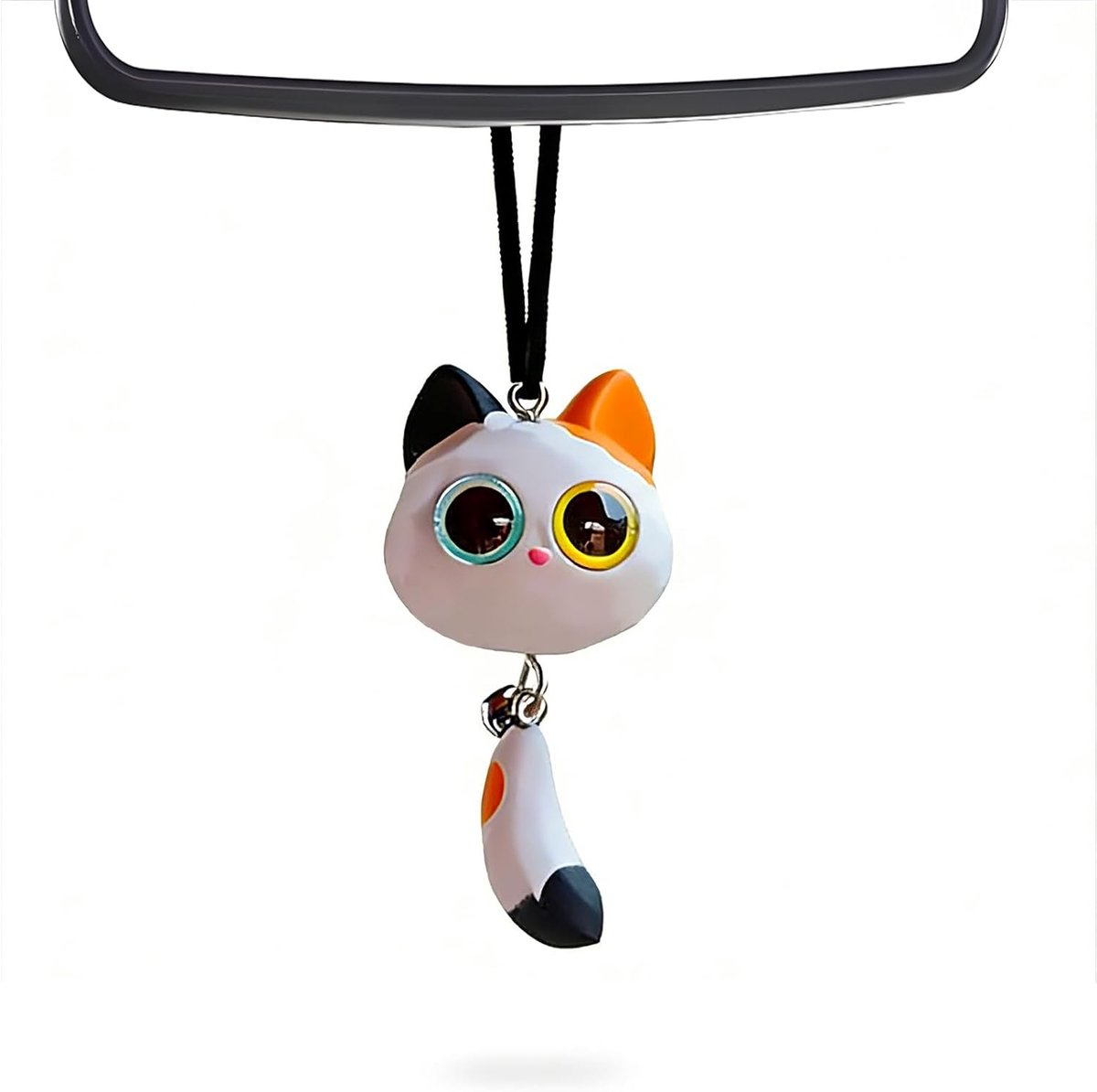 kat auto opknoping ornament, swingende kitten kat auto beoordeling spiegel hanger, auto-interieur accessoires woondecoratie cadeau voor vrouwen mannen vrienden familie, wit