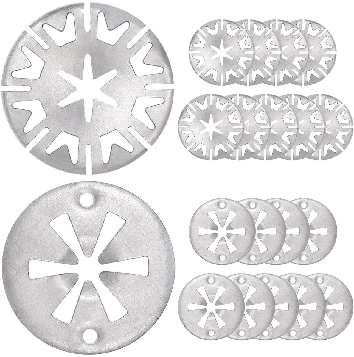 20 stuks klemschijven, hittebeschermplaat, klemschijven, hittebeschermplaat, uitlaat, sterlock-bevestiging, hitteplaat, mangaanstaal, zilver (30 mm)