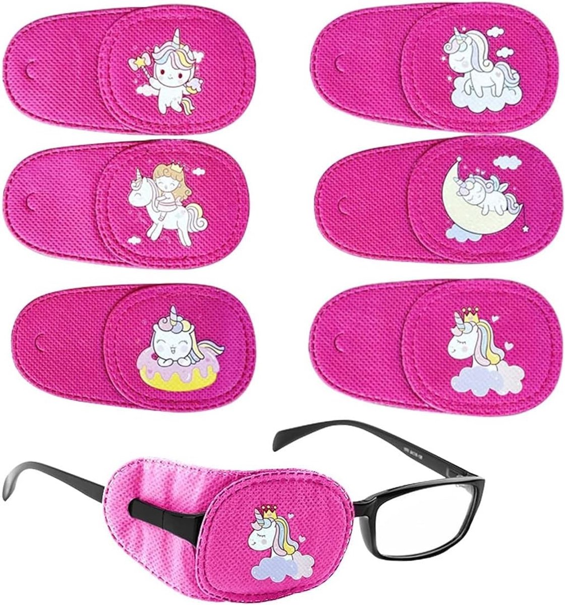 Herbruikbare Oogflap van Medisch Non-Woven Stof, Oogpleisters voor Lui Ogen, Amblyopie en Strabismus, Roze Eenhoorn voor Rechts Oog