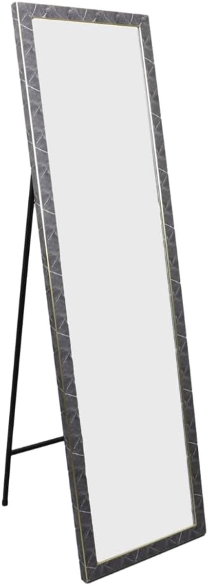 Volledige spiegel 44x126cm - Zwart marmerlook - Staande spiegel - Ideaal voor kinderkamer - SnelShoppen