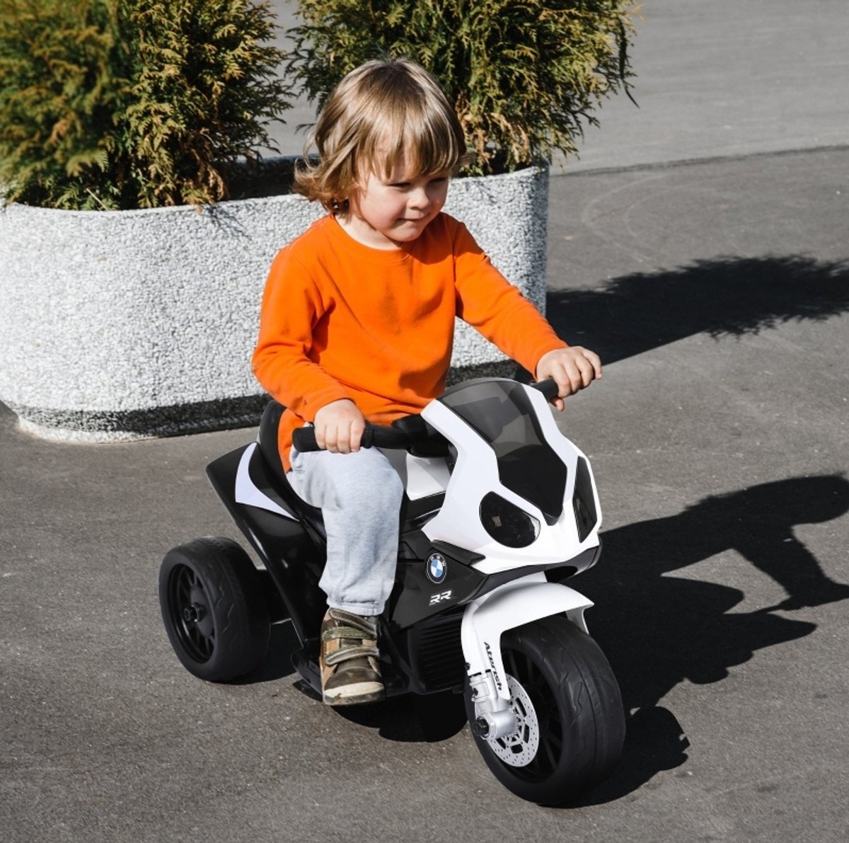 COVREO Kinder elektrische motorfiets BMW S 1000 RR zwart, muziek, koplamp
