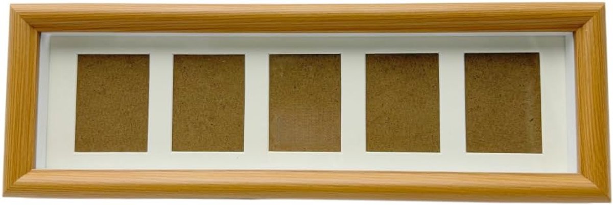 SnelShoppen - Multi Fotolijst Hout 1 Pack, 2x3 Mini Frames Collage, 1,5 cm Diepe Kleine Shadow Box Frame met Glas, Horizontale Foto Display voor 5x 2x