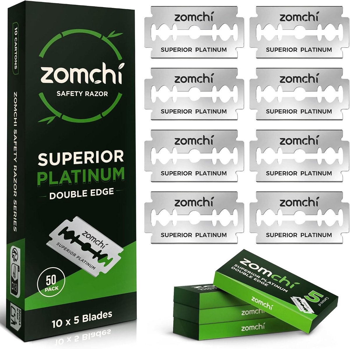 Dubbelzijdige scheermesjes 50 stuks - Platinum coating - Geschikt voor standaard safety razors - ShopVlot