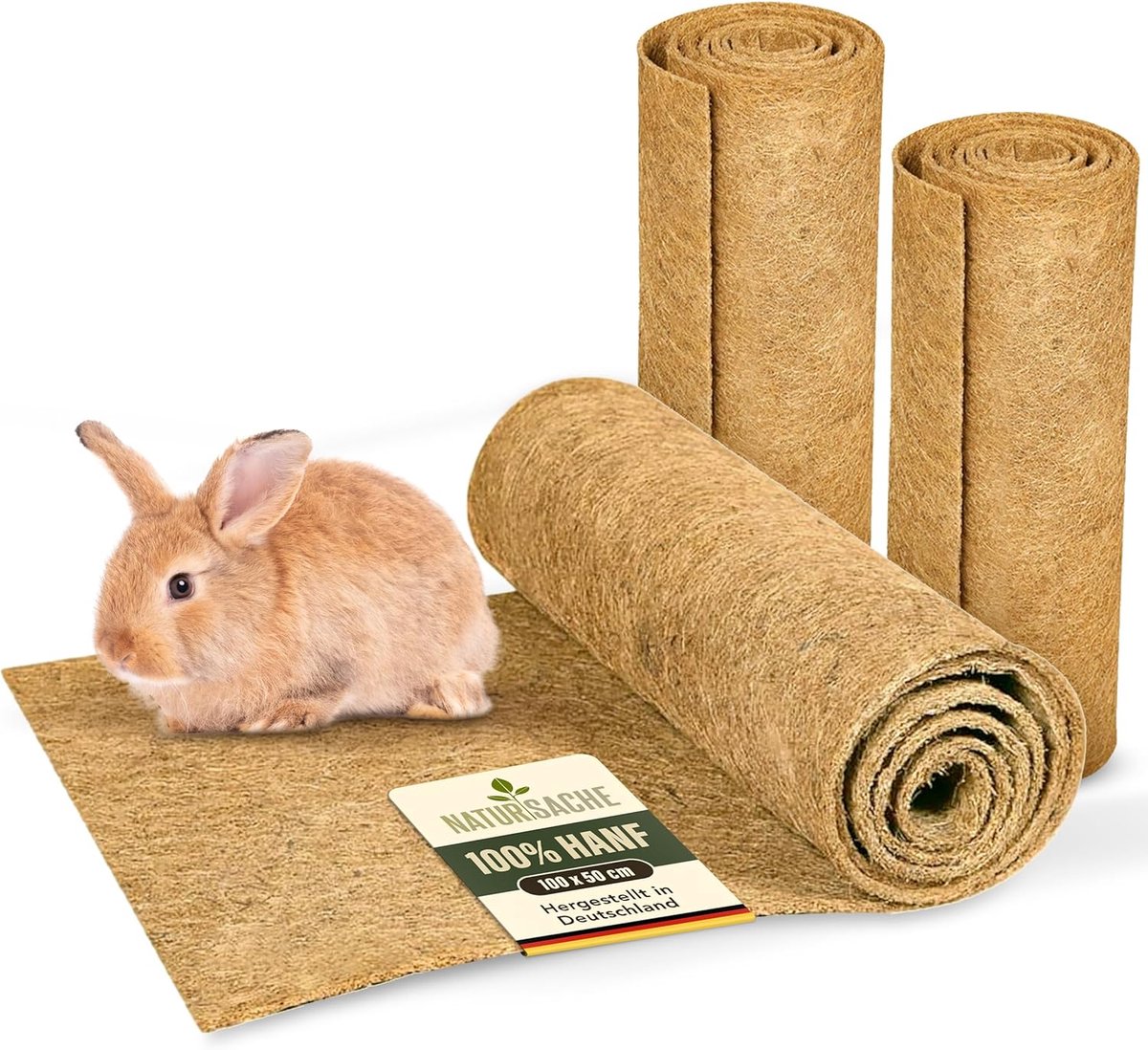 Thijox - 3 Knaagdierentapijten 100% Hennep, 100 x 50 cm, Absorberend, Stofvrij en Beschermend, Duurzame Hennepmatten voor Knaagdieren, Ideale Vloerafd