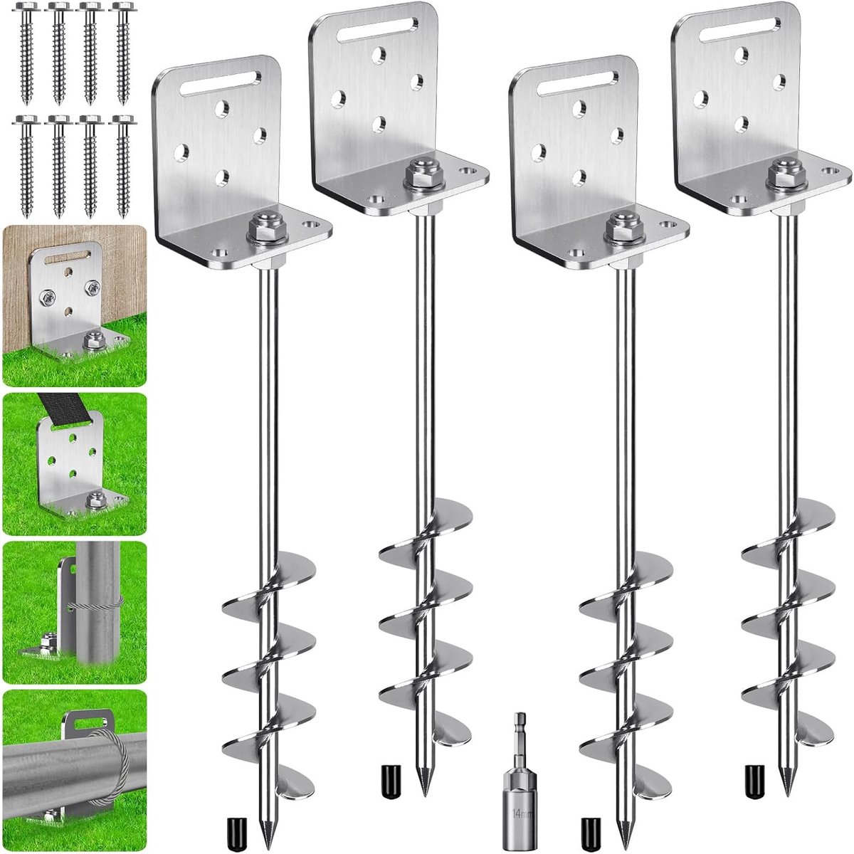 Grondanker 67 cm - Schroefpen - Sterk en multifunctioneel - Ideaal voor tenten en speeltuigen - ShopVlot