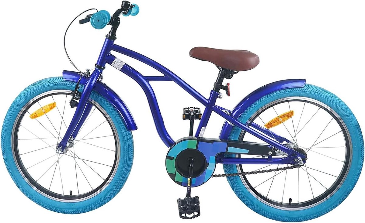 Kinderfiets sfiets sfiets Fietstraining Dubbel Remsysteem 18 inch Donkerblauw