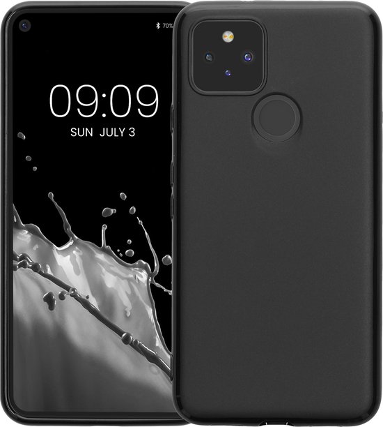 Zwarte telefoonhoes met een scherm dat 09:09, SUN JULY 3 weergeeft.