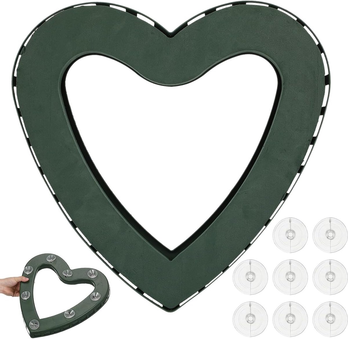 SnelShoppen - Hartvormige Bloemhouder - Professionele Bloemstandaard - Plastic - 41CM - Ideaal voor Bruiloften, Verjaardagen, Feesten en Decoraties