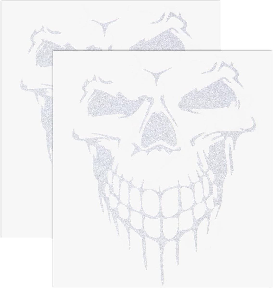 SnelShoppen - 2 Stuks Skull Auto Sticker Reflecterende Decal Veiligheidswaarschuwing Sticker Skull Decoratie Zelfklevende Auto Accessoires voor Auto V