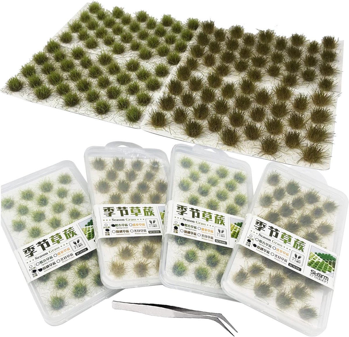 Modelbomen set 128 stuks - kunstgras en mos - voor modelbouw en diorama's - SnelShoppen