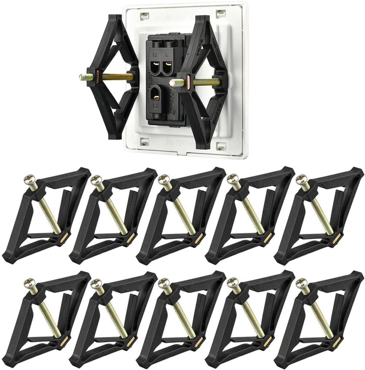 SnelShoppen - 10 Pack 86 Type Cassette Steunstangen Elektricien Accessoires Wandmontage Stopcontact Doos Houder Reparatie Gereedschap