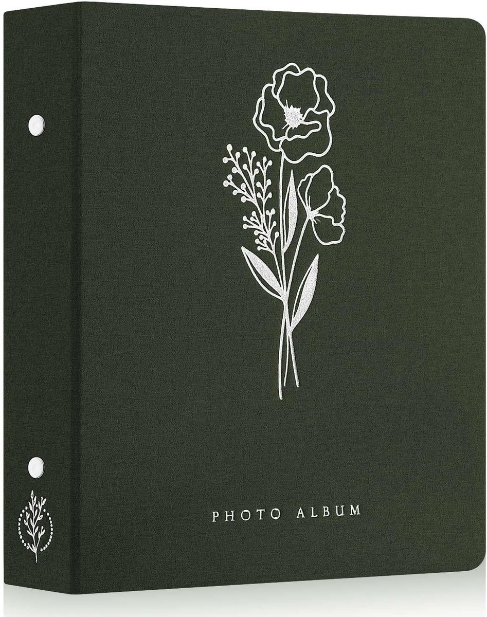 SnelShoppen - Fotoalbum 6x4 inch voor 400 Foto's met Insteekhoezen, Linnen Kaft, Geschikt voor 10x15 cm Portrait Foto's, Groen, Ideaal voor Herinnerin