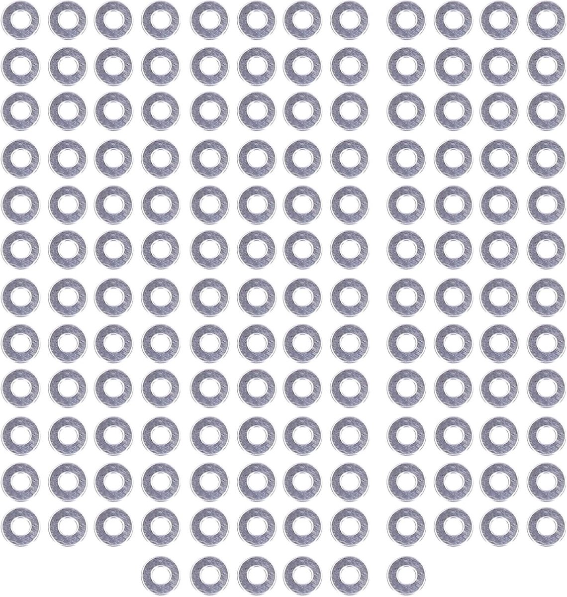 SnelShoppen - 150 Stuks Platte Ringen Assortiment Set, M2 M2.5 M3 M4 M5 M6 M8 M10 M12, DIN125 RVS Platte Ringen voor Industrie, Auto Onderhoud, Thuis
