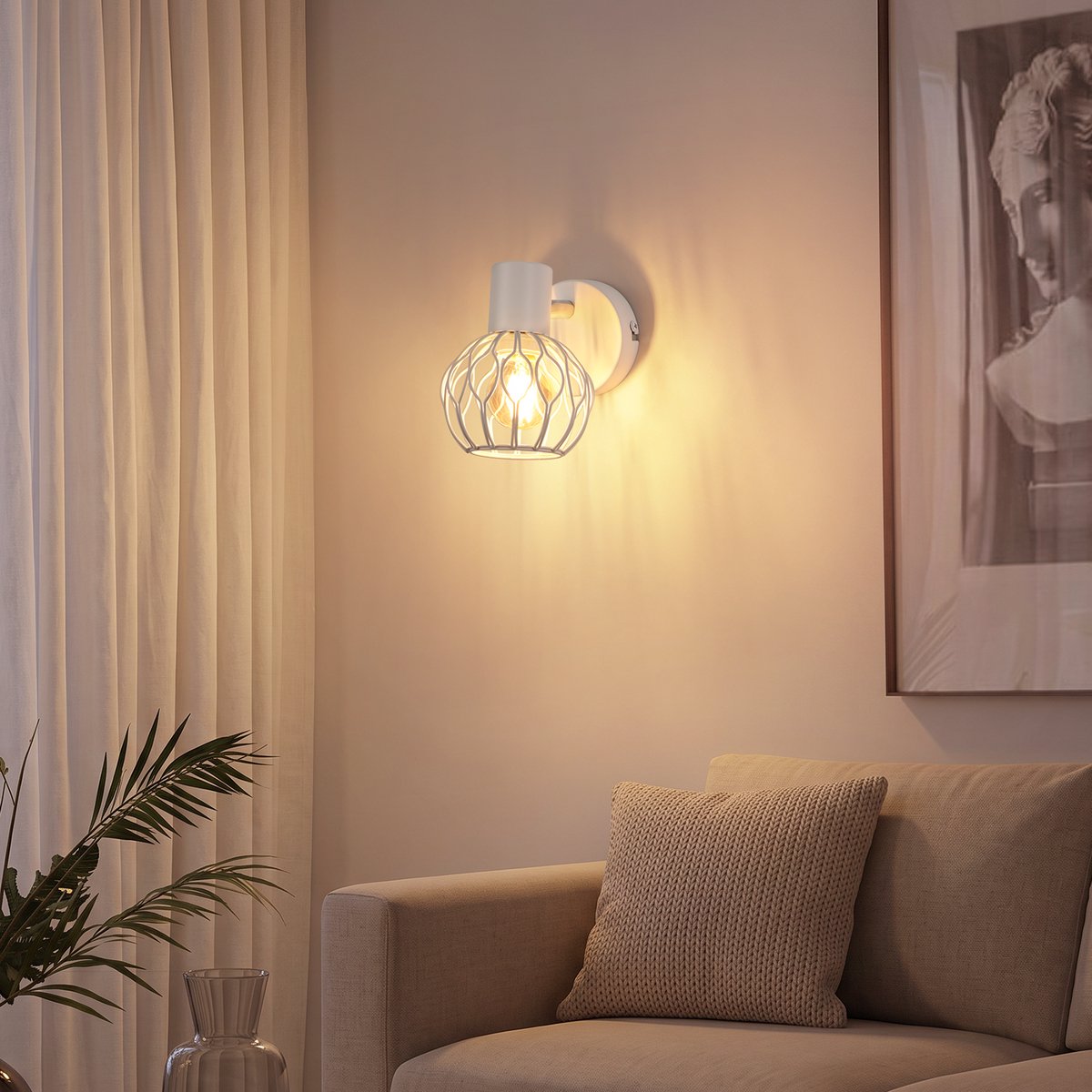 NETTLIFE LED Plafondspot 1-Flammig Wit - E14 Metalen Deckenstrahler | 350° Draaibaar & Schwenkbaar | Moderne Plafondlamp voor Gang Keuken & Slaapkamer | Zonder Lampen
