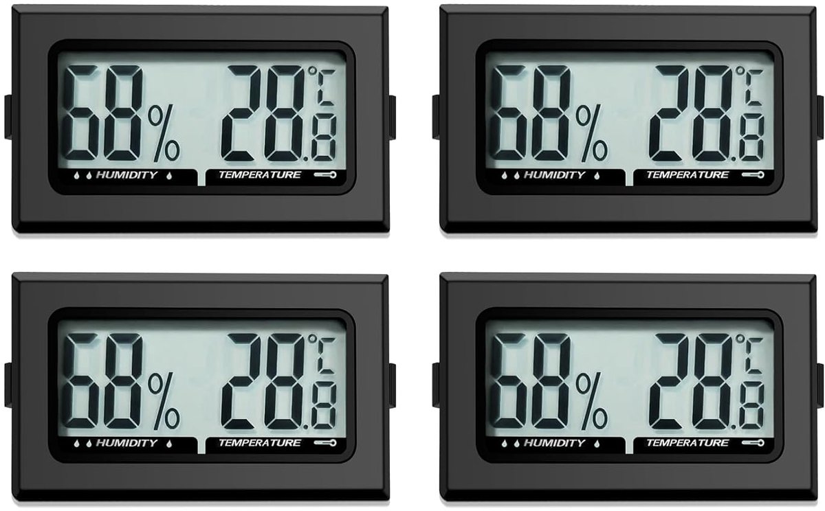 SnelShoppen - Digitale Thermometer en Hygrometer voor Binnen - Mini Hygrometer voor Reptielen, Kantoor, Keuken - LCD Thermometer voor Incubator en Kas