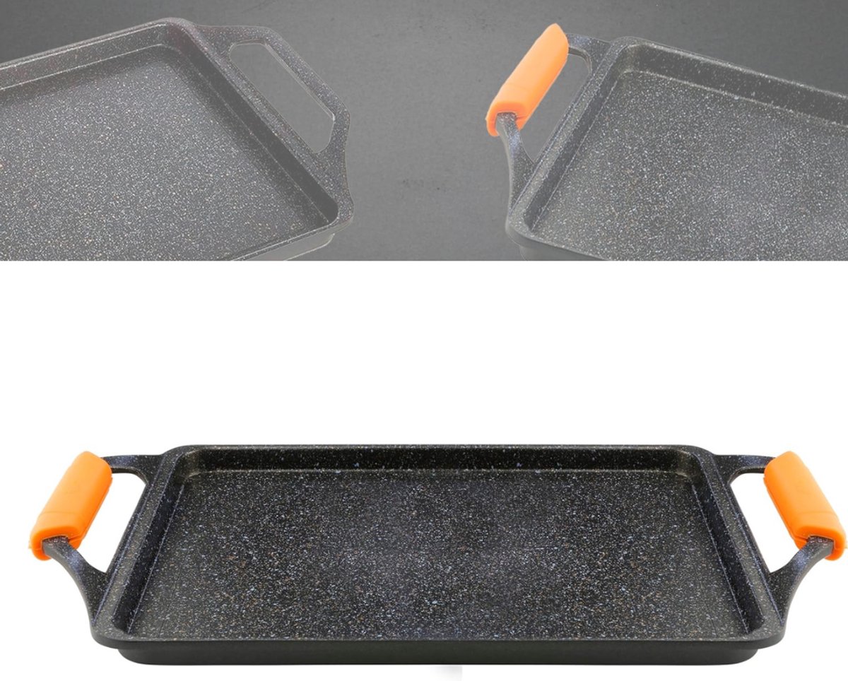 Zavio® Grillplaat Inductie - Bakplaat - Aluminium - Zwart