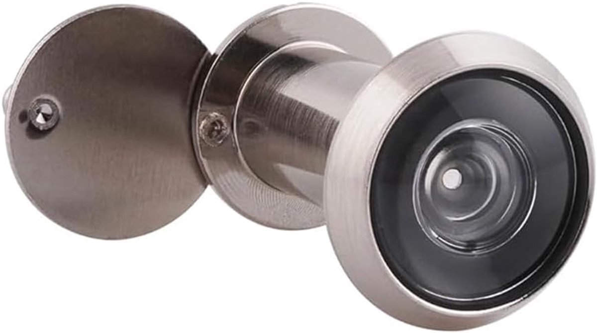 SnelShoppen - Brass Deurspectator met Privacy Scherm, 220° Breedhoek, Optische Glazen Lenzen, Boorgat Diameter 16 mm, Verstelbare Lengte voor Deuren v