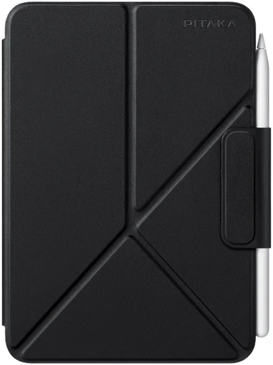 Pitaka MagEZ Folio hoesje 2 iPad mini (6th gen/A17 Pro) – Ultra-dun en lichtgewicht – Magnetisch ontwerp voor eenvoudige installatie – Premium en beschermend PU-leer - Zwart