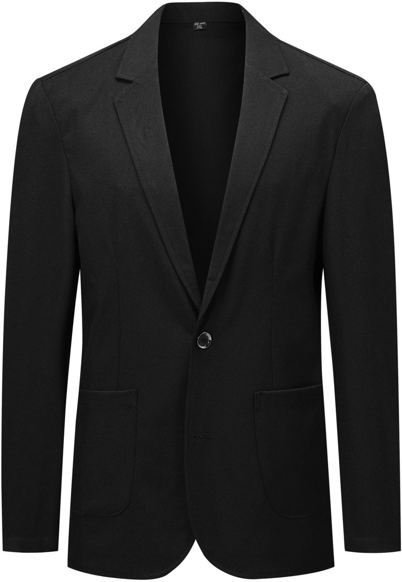 ALLTHEMEN Heren Linnen Blazer Effen Kraag Twee Knopen - Kreukherstellend - S