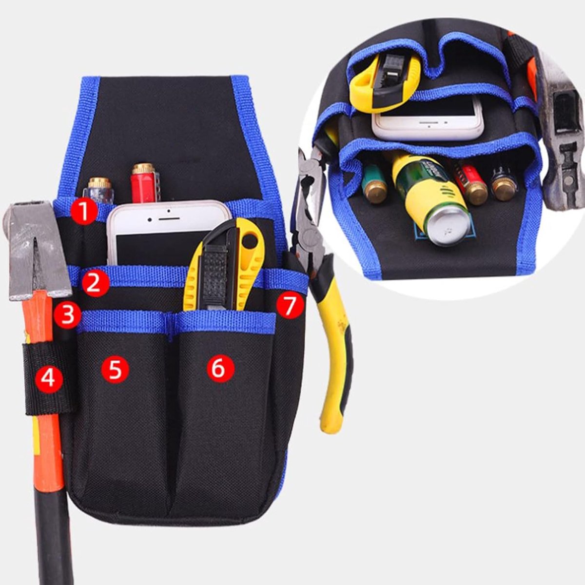 SnelShoppen - Multifunctionele Elektricien Tooltas met Heupgordel, Oxford Katoen, Draagbare Gereedschapstas voor Professionele Elektriciens en Klusser