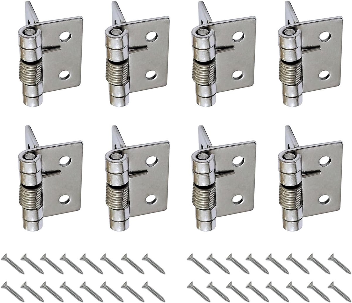 SnelShoppen - 8X Zelfsluitende Veer Scharnieren, 304 RVS Automatische Sluit Scharnieren voor Onzichtbare Deuren, Stevige Veerscharnieren, 25.4mm (1 In