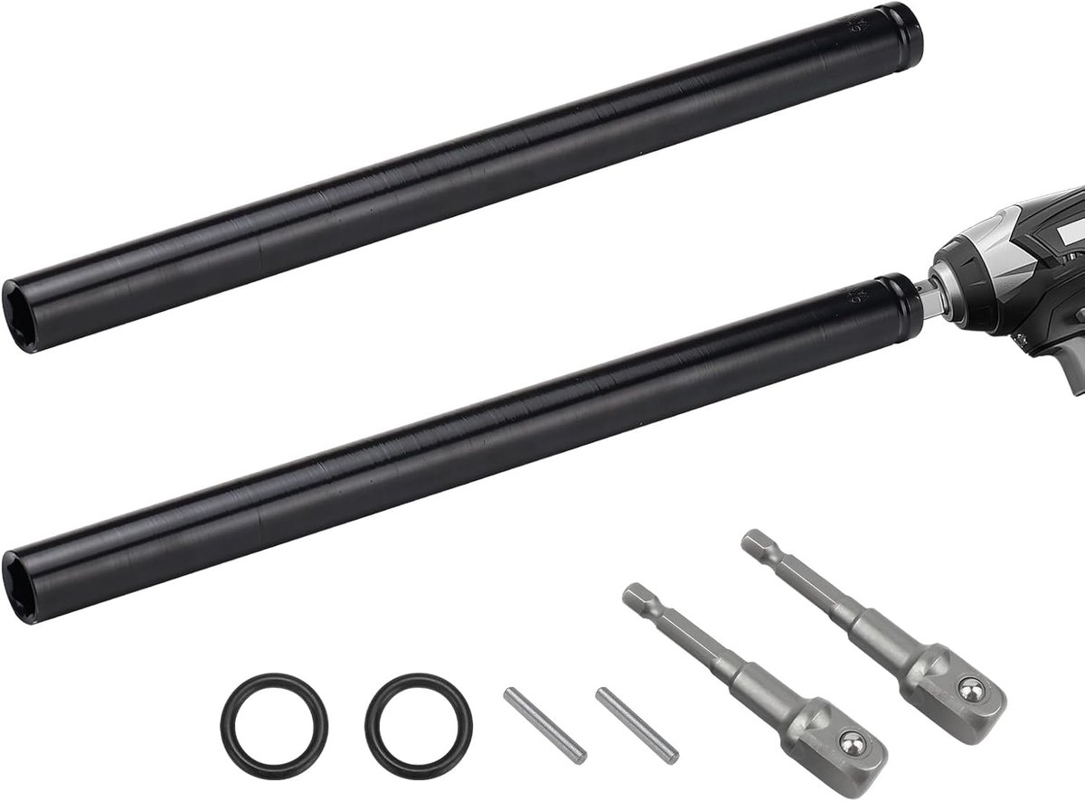 SnelShoppen - 1/2'' Lengte Hex Holle As Moer Driver Set, 2-delige Moer Driver Set voor Impact Boor, Impact Driver Stekker Set, Holle Moer Driver Set (