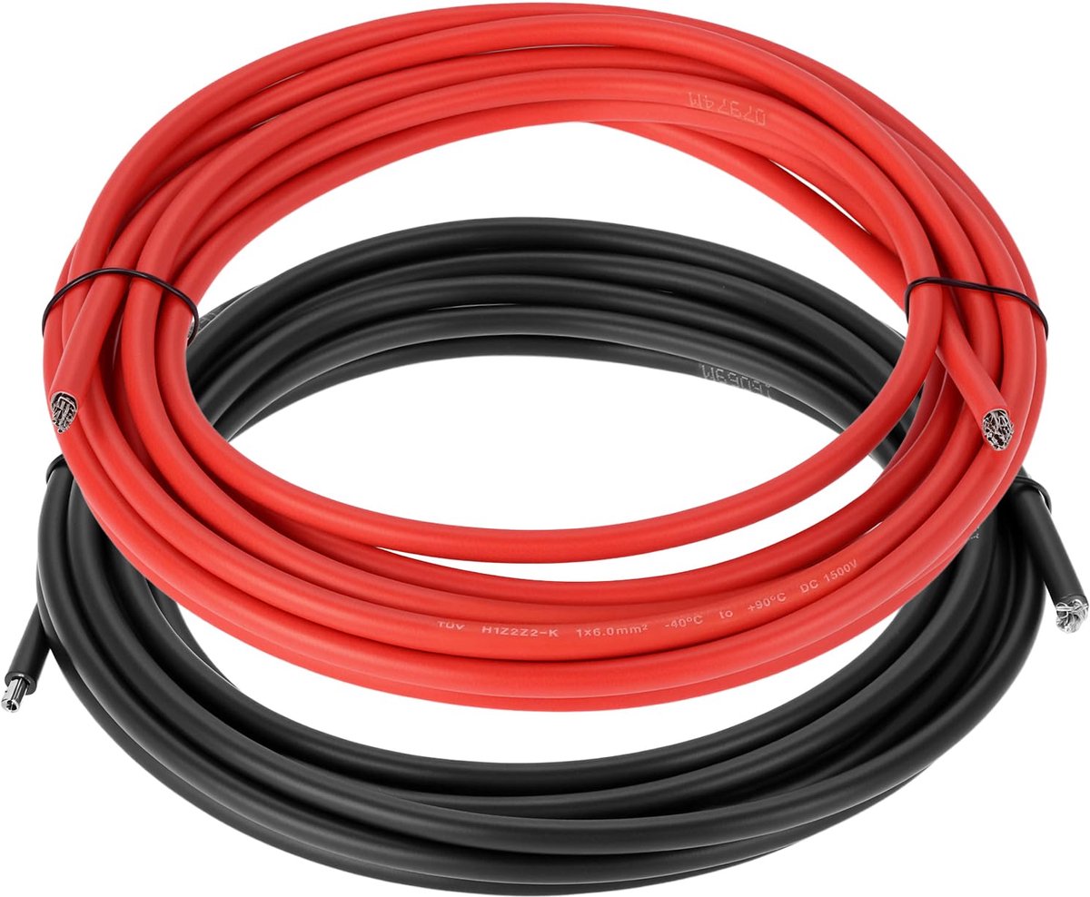 Voertuigkabel 6mm² Set - 5m Rood & 5m Zwart - Siliconen Elektronica Kabel - Ideaal voor Auto-toepassingen - SnelShoppen
