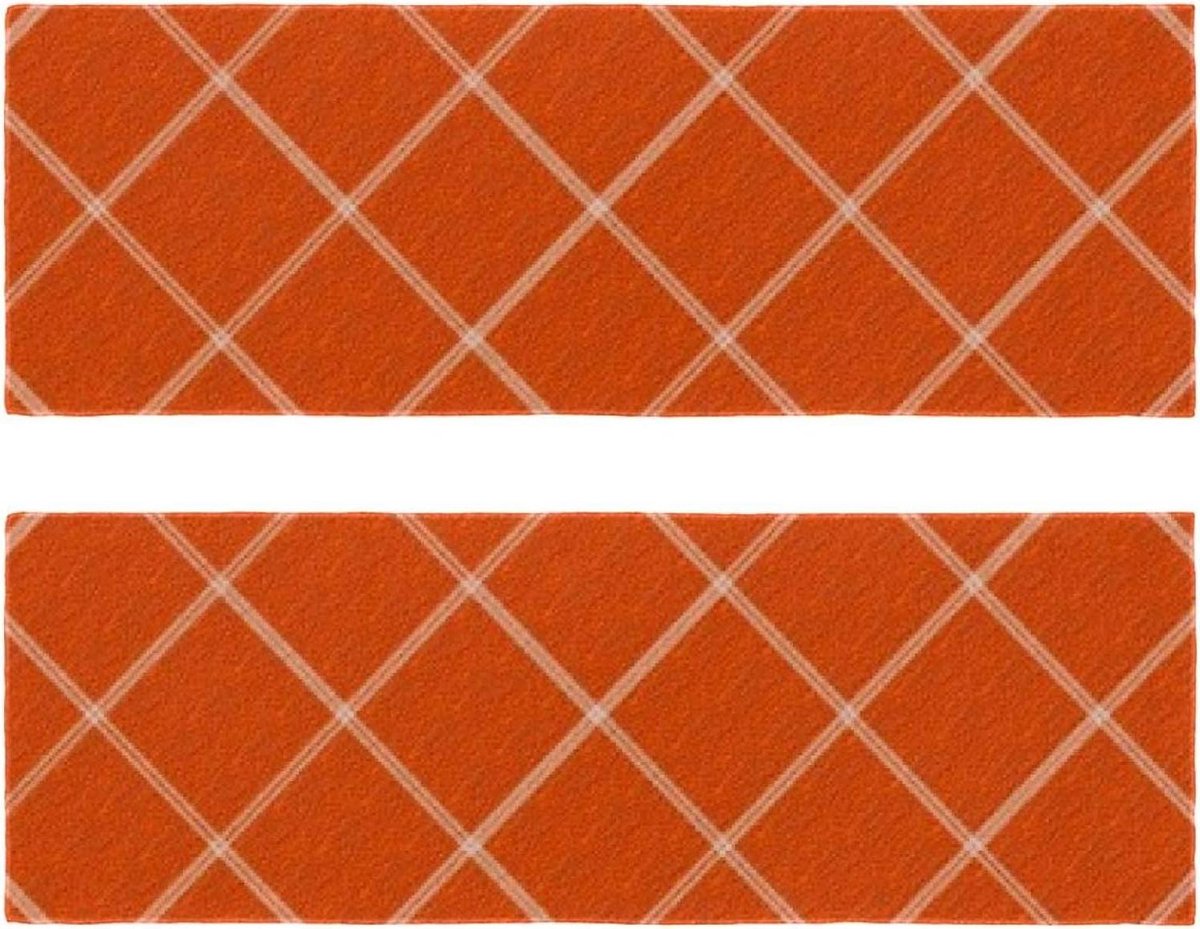 Sport Handdoek - Sneldrogende Reishanddoek - Zweet Absorberen - Ultra Zacht - 295 x 815 cm - Geruit Oranje