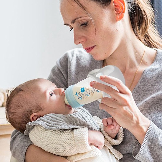 Flessenhoes Siliconen - Flessenhouder Babyfles - Bescherming Fles - Anti-val Schokbestendig - Voor 120ml 240ml - Wit — afbeelding 2