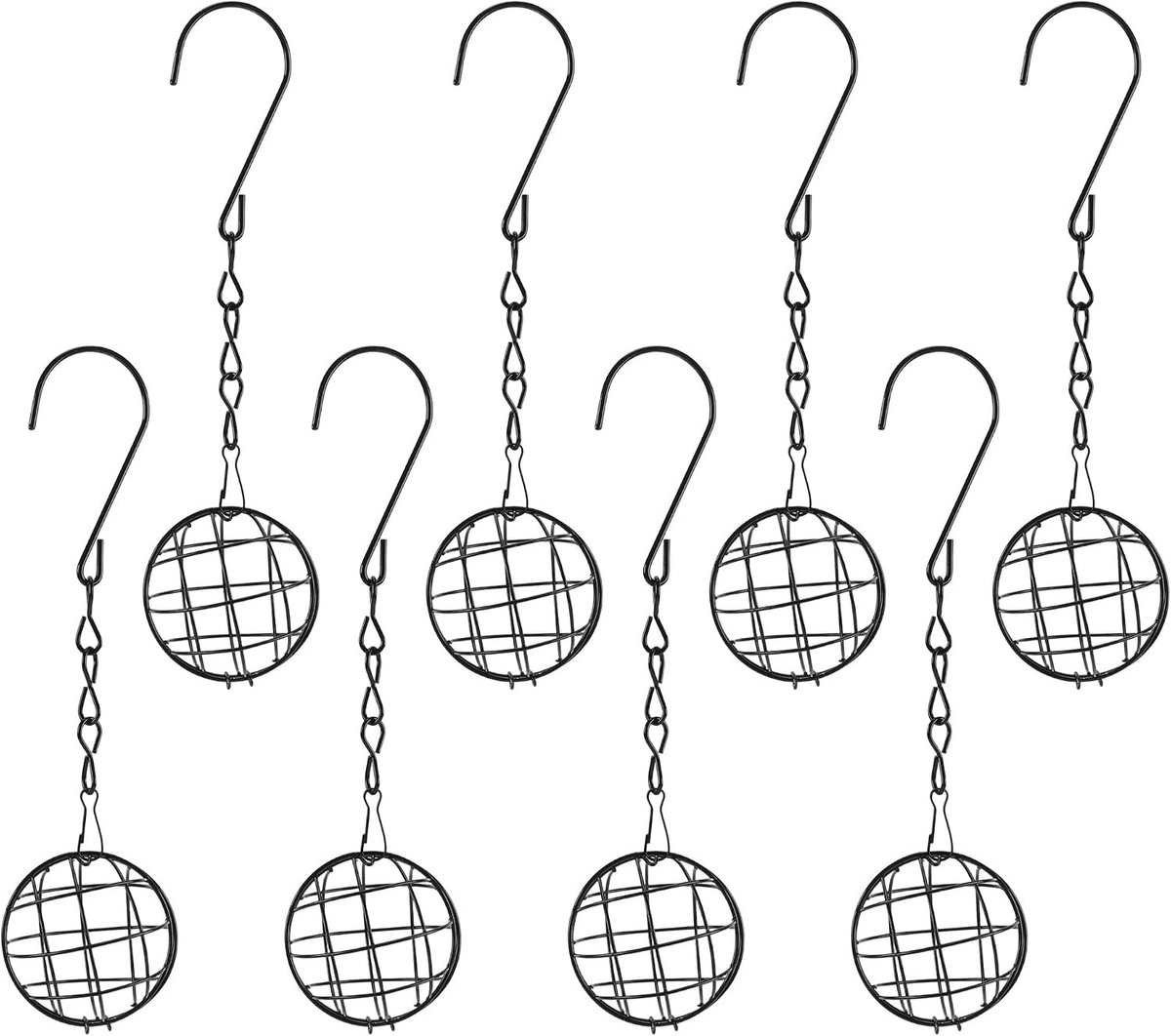 Hangende vetbalvoeders voor vogels - 8 stuks, 7,5 cm diameter, ideaal voor tuinen en buitengebruik, perfect voor voeden van wilde vogels