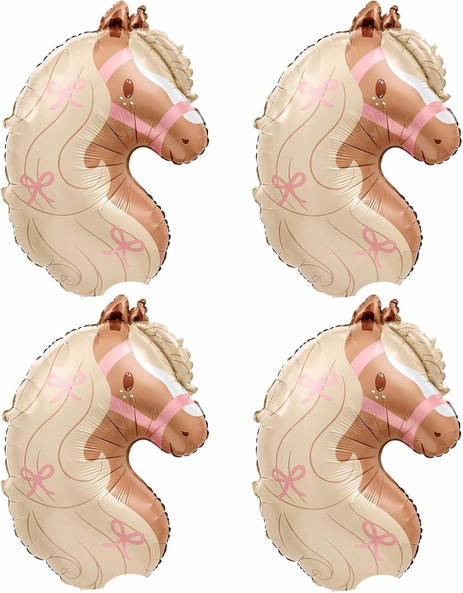 ALEGRE® Horse Balloon Horse Decoration, 4 Pieces Horse Foil Balloon, Horse Birthday Decoration for Girls and Boys - ShopVlot