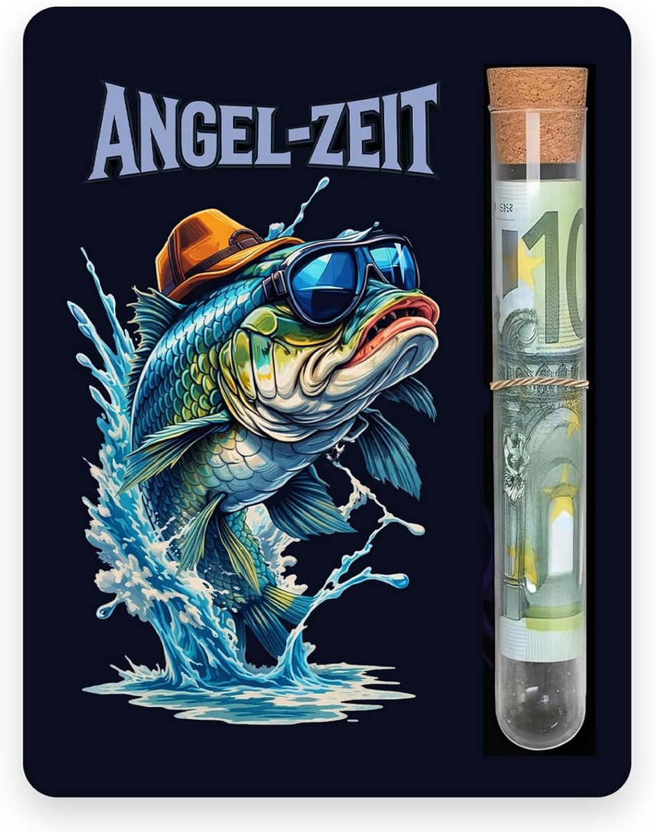 SnelShoppen - Geldgeschenkverpakking voor Vissers met Reageerbuisjes, Creatief Cadeau voor Hengelaars, Uniek Geschenk voor Verjaardag, Feestdagen en V