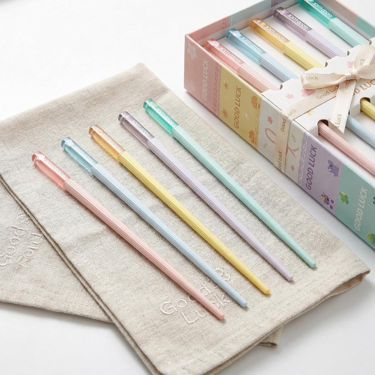 SnelShoppen - Set van 5 Herbruikbare Eetstokjes, 24 cm, Vrolijke Dierenpatronen, Afwasmachinebestendig, Ideaal voor Chinese Keuken en Japanse Sushi, K