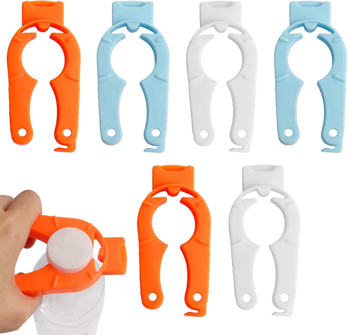 Set of 6 Plastic Bottle Openers, 3-in-1 Multi-Purpose Gripper Water Bottle Opener for Arthritic Hands, Easy to Operate - ShopVlot