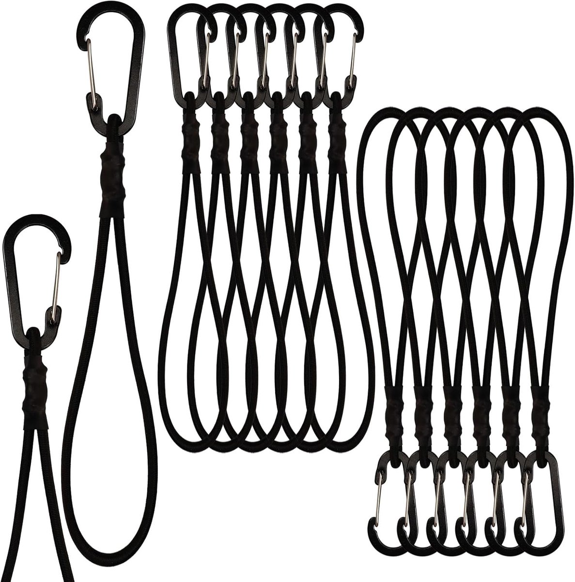 XHTXHT 10 stuks elastische spanbanden met karabijnhaak,elastische touw, spanhaak van rubber,elastische spanhaken met - ShopVlot