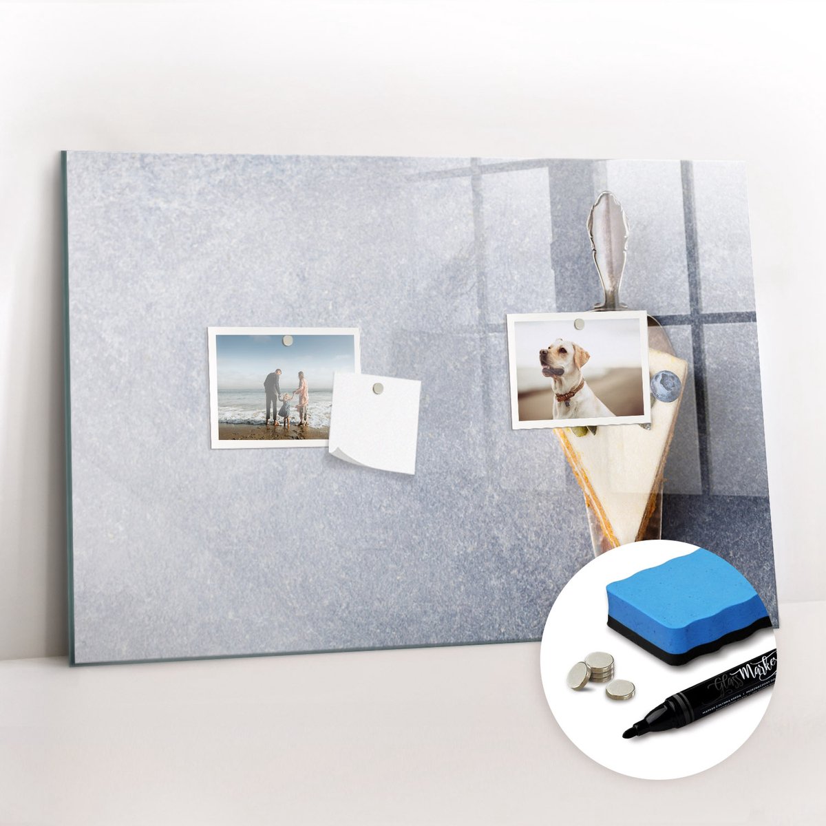 Tulup Whitebord - Een fluitje van een cent - 60 x 40 cm - Veelkleurig Magnetic Board - Gratis 5 Sterke Magneten + Whiteboard Marker & Wisser - Stylish Memo Board - Memo Bord - Organiseer Je Bureau