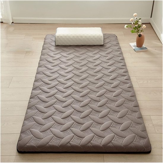 Futonmatras - Vloermatras slaapmat - Comfortabel slapen - Opvouwbaar en draagbaar - 120x200cm - Grijs — afbeelding 5