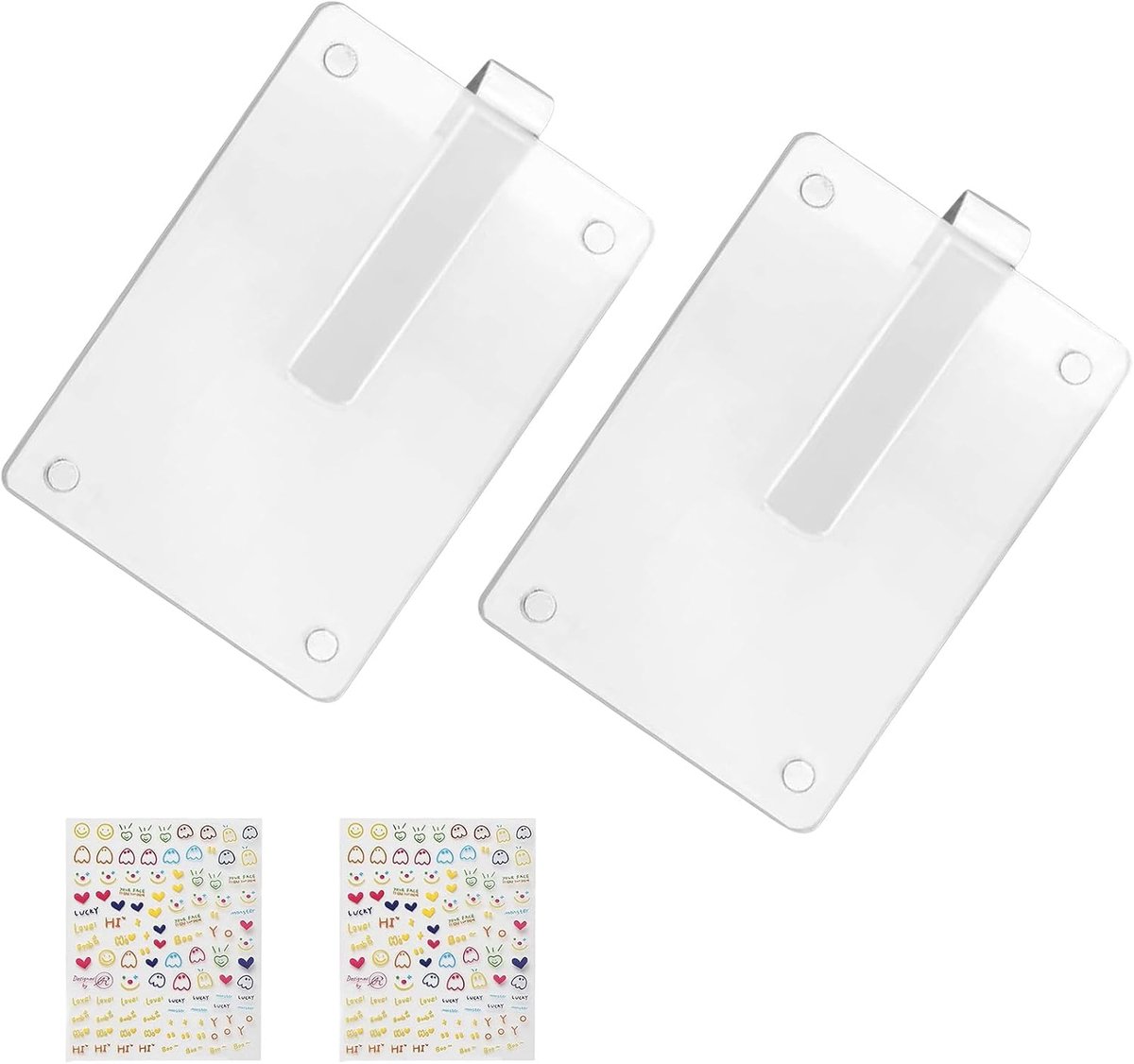 Fotolijstjes voor auto set van 6 - Dubbelzijdig acryl - Inclusief 2 stickers - Persoonlijke accessoires voor zonneklep - ShopVlot