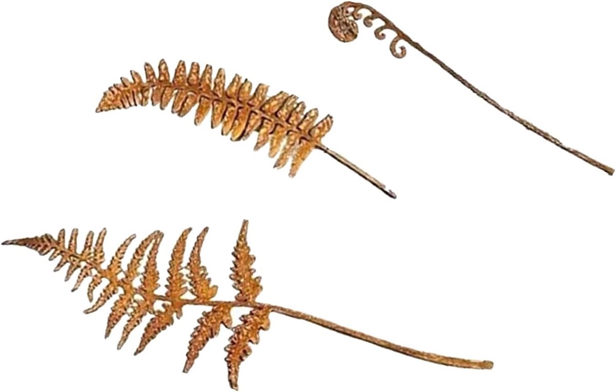 Rusty Stake Leaves Statue Rusted Leaves Shaped Figurines Plant for Indoor and Outdoor Sculpture Decors - ShopVlot