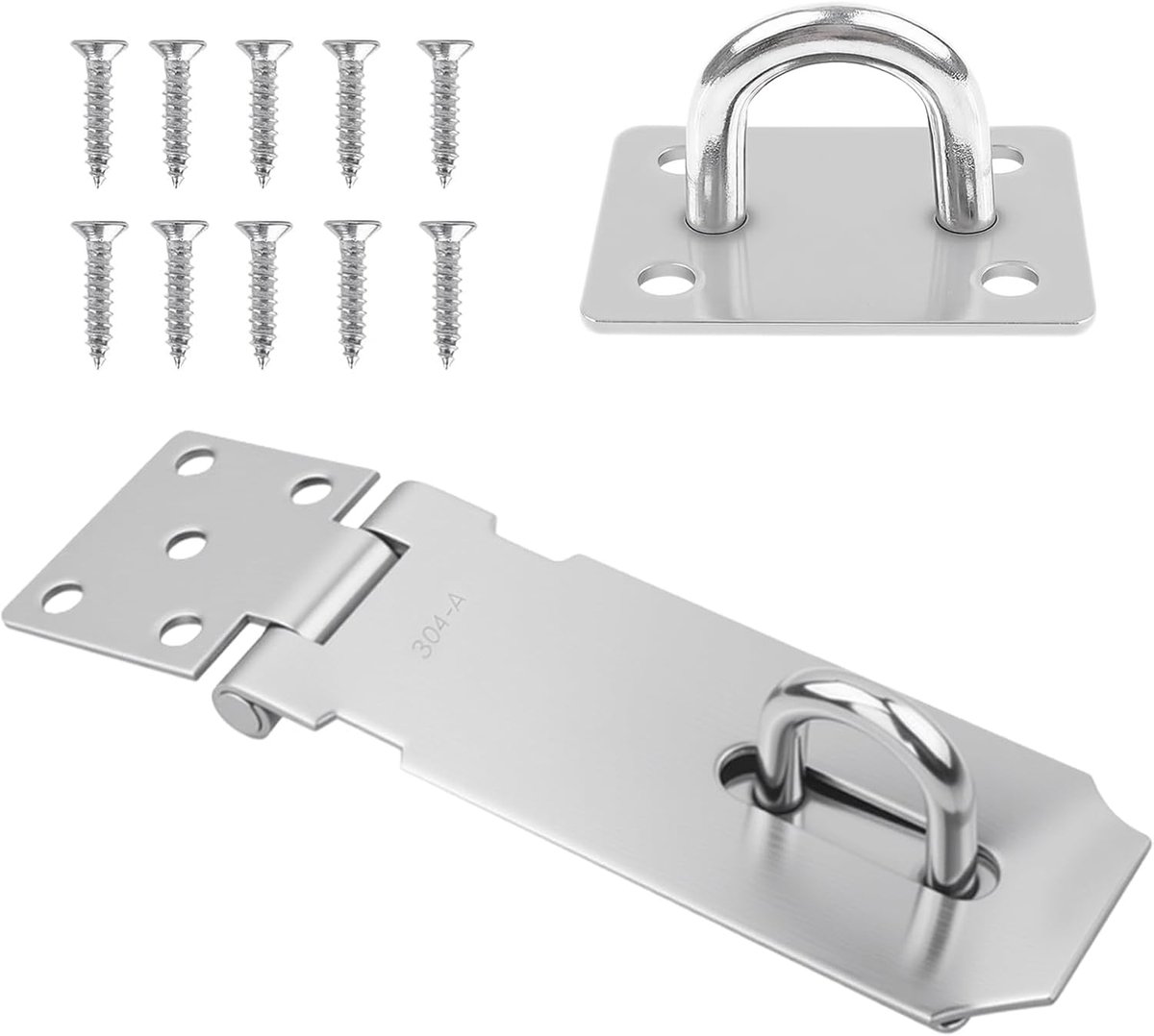 Stalen hangslot 5" - 304 roestvrij staal - weerbestendig - ideaal voor deur en raam - ShopVlot