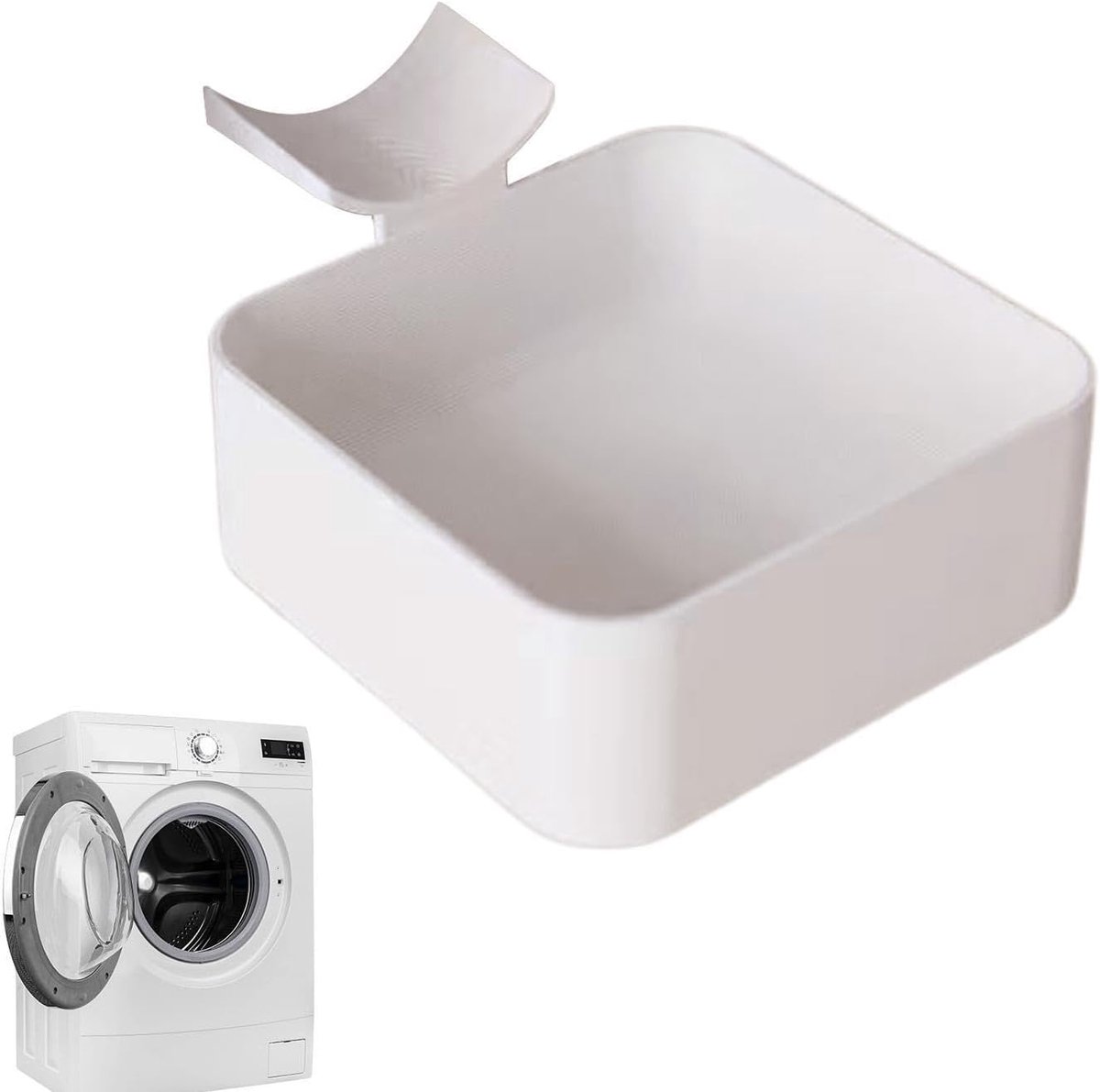 Lekbak wasmachine - Lekbak - Wasmachine opvangbak - Wateropvangbak wasmachine - Bescherming tegen lekkages en waterschade - Wit - 17,8 x 17,8 x 7 cm