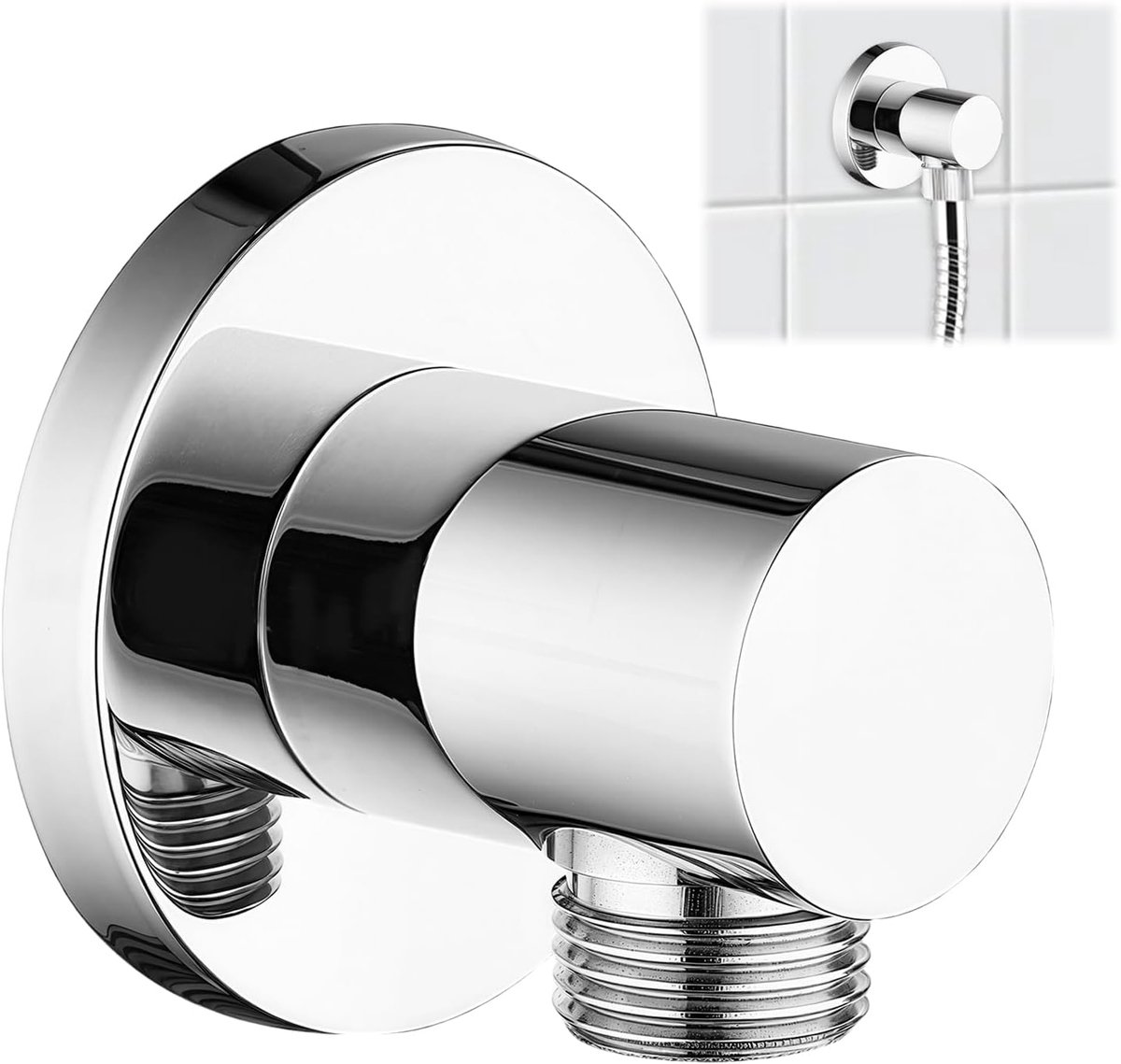 SnelShoppen - Muur Douche Slang Aansluiting G1/2 Inch, Verstelbare Douchearm Houder van Koper, Geschikt voor Handdouches en Baddouches, Badkamer Acces