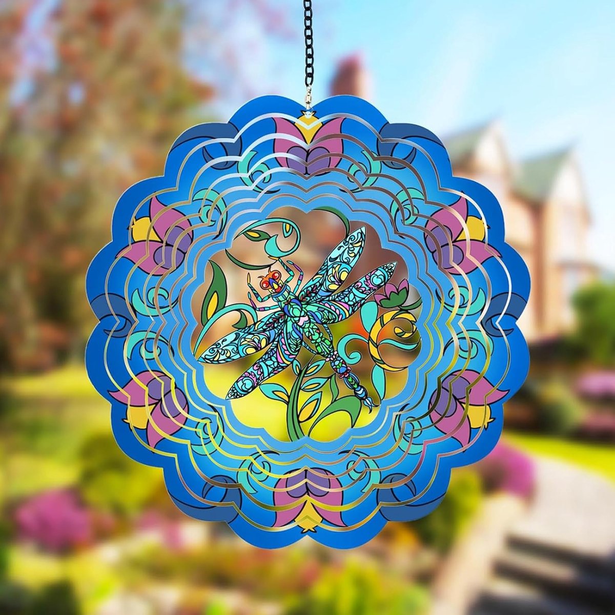 Wind Chimes for Hanging Rotation Wind Chimes Outdoor 3D Windmill Garden Hanging Decorations for Indoor Outdoor Garden - ShopVlot