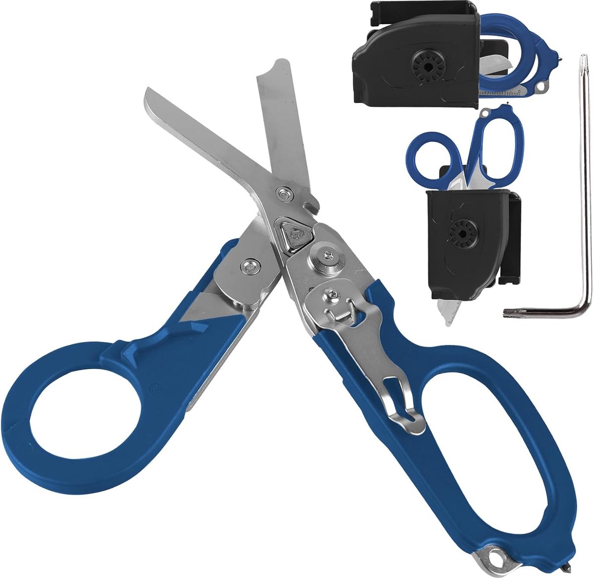 SnelShoppen - 6-in-1 Rescue Scharen: Trauma Scharen, Hulpverleningsscharen, Draagbare Vouwschaar van RVS, Outdoor Kampeer Scharen, Nood Scharen voor H