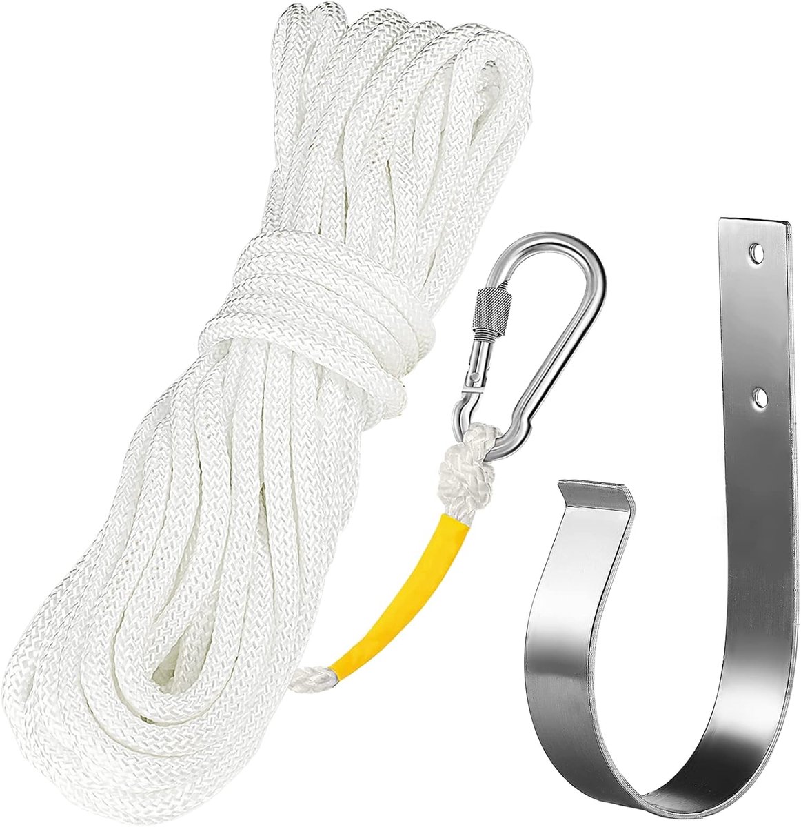 Klimtouw 15m - gevlochten outdoor klimrope - met haak en ring - ideaal voor reddingsoperaties - ShopVlot