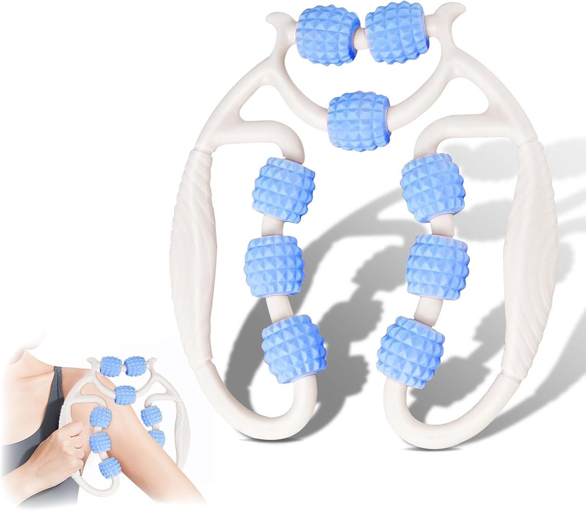 SnelShoppen - Massage Machine voor Benen, Ergonomische Massage Roller met Handvat, Handmatige Anti-Cellulite Massager voor Benen, Billen, Armen, Buik,